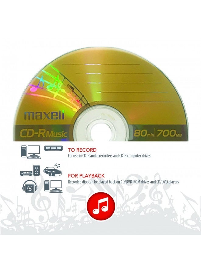 Maxell Maxell Cd-R Music Spindle, Audio Only, Blank Media, 50-Pack(625156) - Image 3