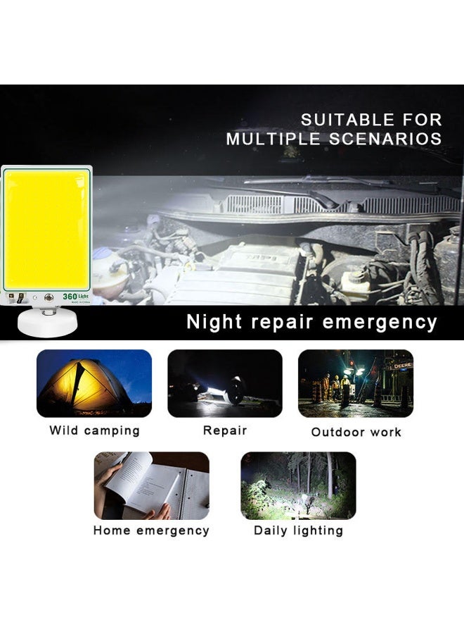 360 ديجري لايت مصباح عمل LED COB بقوة 80 وات مع قاعدة مغناطيسية قوية، لوحة إضاءة 360 درجة، مصباح طوارئ يعمل ببطارية السيارة 12 فولت، مقاوم للماء IP67، مصباح إصلاح محمول للتخييم، المرآب، العمل في الهواء الطلق، الصيد، الإصلاح الليلي، الاستخدام المنزلي - Image 4