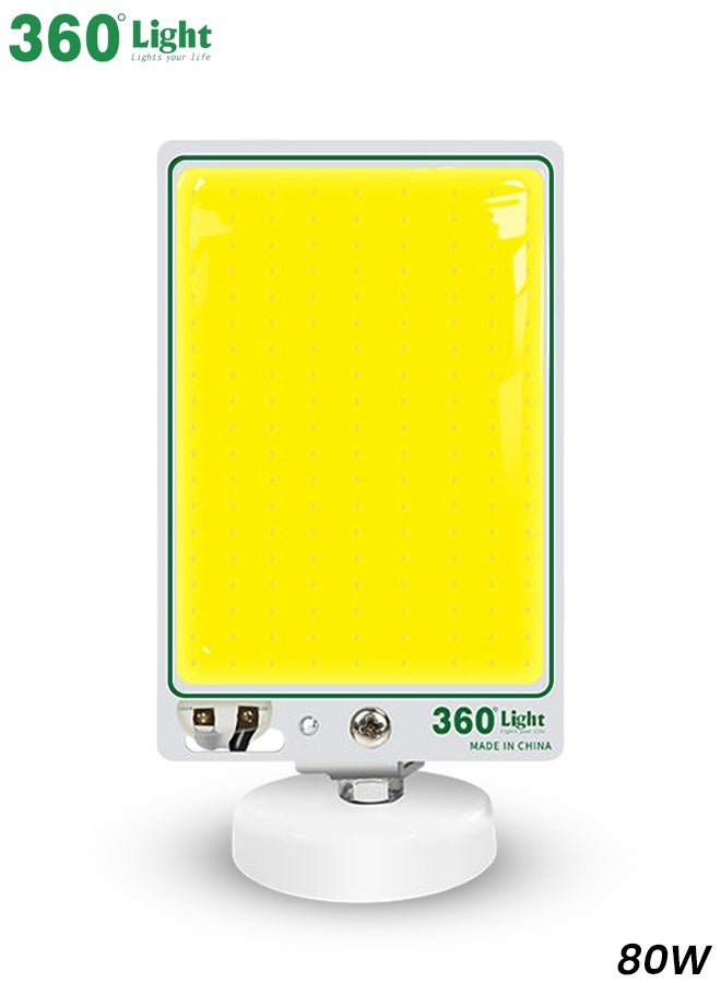 360 ديجري لايت مصباح عمل LED COB بقوة 80 وات مع قاعدة مغناطيسية قوية، لوحة إضاءة 360 درجة، مصباح طوارئ يعمل ببطارية السيارة 12 فولت، مقاوم للماء IP67، مصباح إصلاح محمول للتخييم، المرآب، العمل في الهواء الطلق، الصيد، الإصلاح الليلي، الاستخدام المنزلي - Image 1