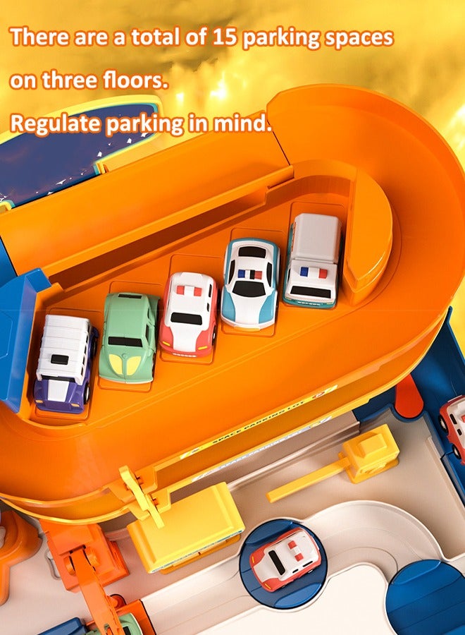Space parking toys Rail parking toys Space Adventure Toys Boy rail car toy 4-storey car park Educational toys  - Image 5
