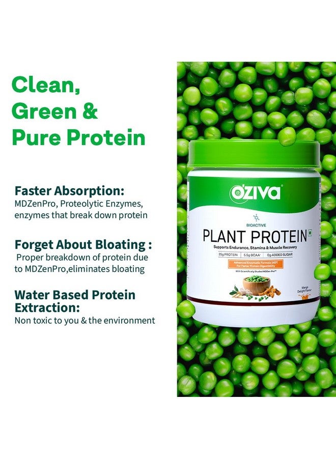 OZiva Bioactive Plant Protein (Chocolate) | 25g Protein,5.5 BCAA| Pea Isolate| Plant based Protein Powder for Women & Men | Essential Amino Acids| Protein supplement, Clean, Sugar free, 500g - Image 4