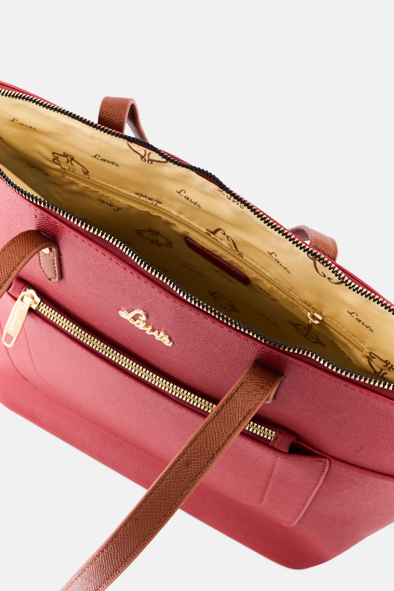 Lavie حقيبة توت نسائية بشعار العلامة التجارية، مارون - Image 2