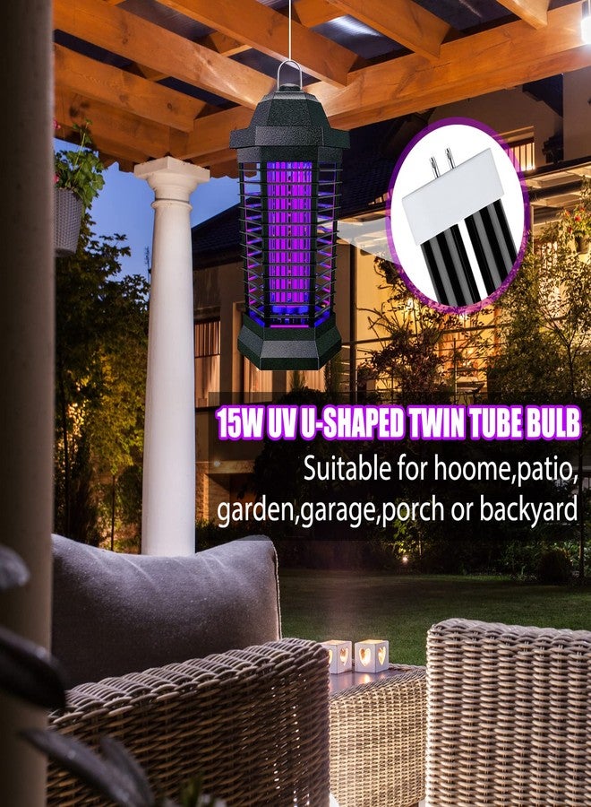 Kittmip Zapper Light Bug Zapper Replacement Bulbs Insect Attracting Lamp FUL15W BL U Shaped Twin Tube Fluorescent UV Lamp 7.56 x 1.80 x 0.93 inch (Black,2 Pieces) - Image 5