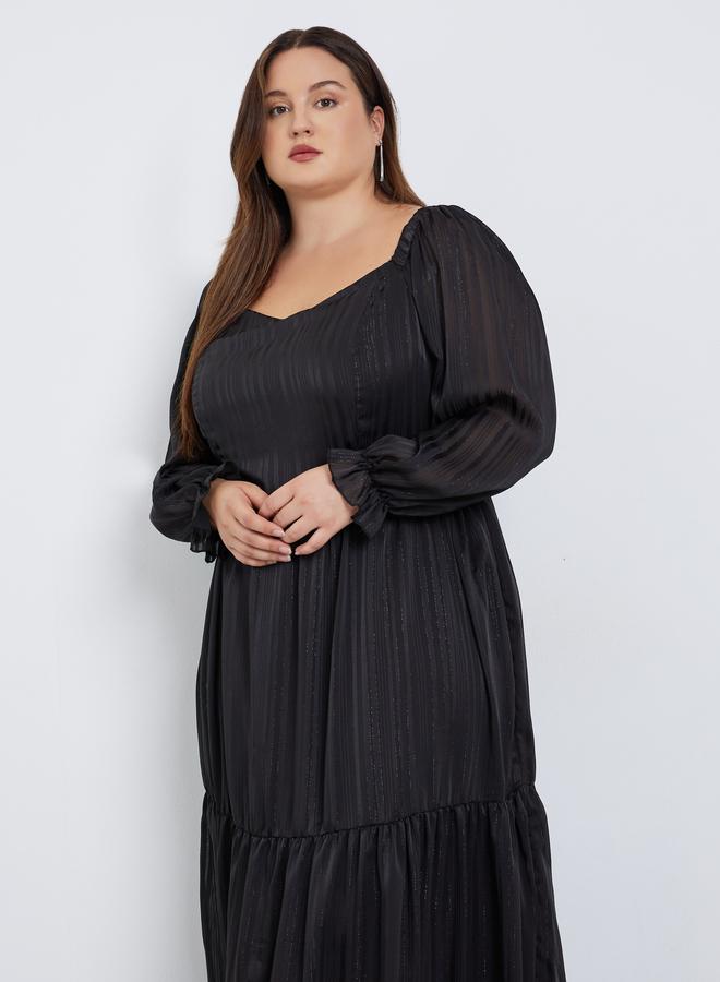 ستايلي فستان طويل بمقاس كبير وتفاصيل لوريكس - Image 3