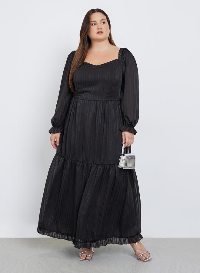 ستايلي فستان طويل بمقاس كبير وتفاصيل لوريكس - Image 1