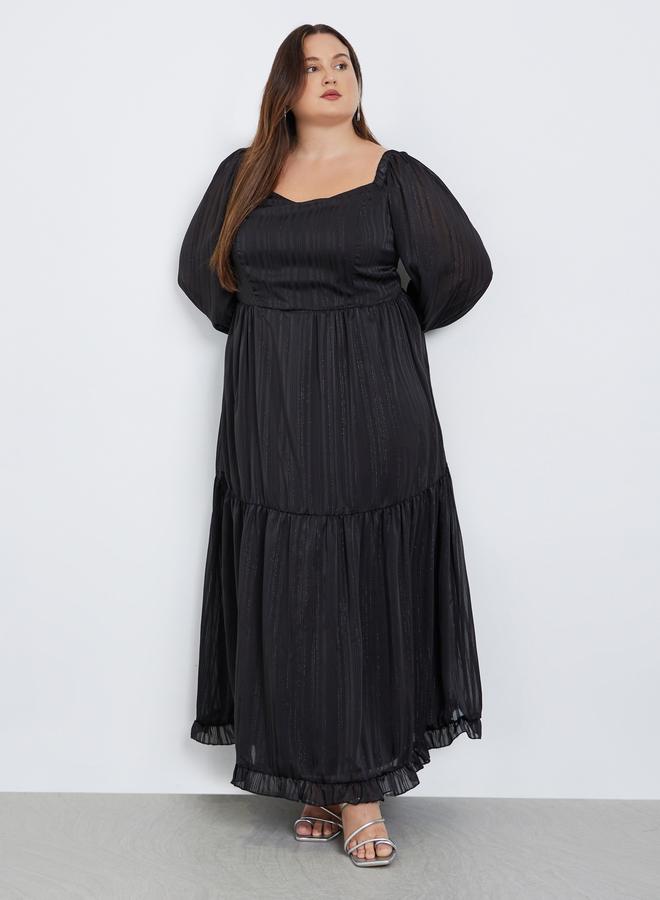 ستايلي فستان طويل بمقاس كبير وتفاصيل لوريكس - Image 2