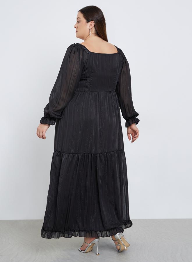 ستايلي فستان طويل بمقاس كبير وتفاصيل لوريكس - Image 5