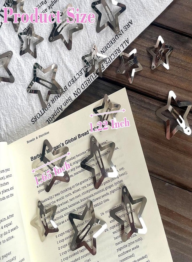 Seneeel 30 PCS Star Hair Clips,20PCS 1.22"Star Hair Clip and 10 PCS 1.65"Star Hair Clips Snap Star Hair Accessories Non Slip Star Clips for Girls Women Y2K Accessories Silver Metal Hair Clips - Image 2