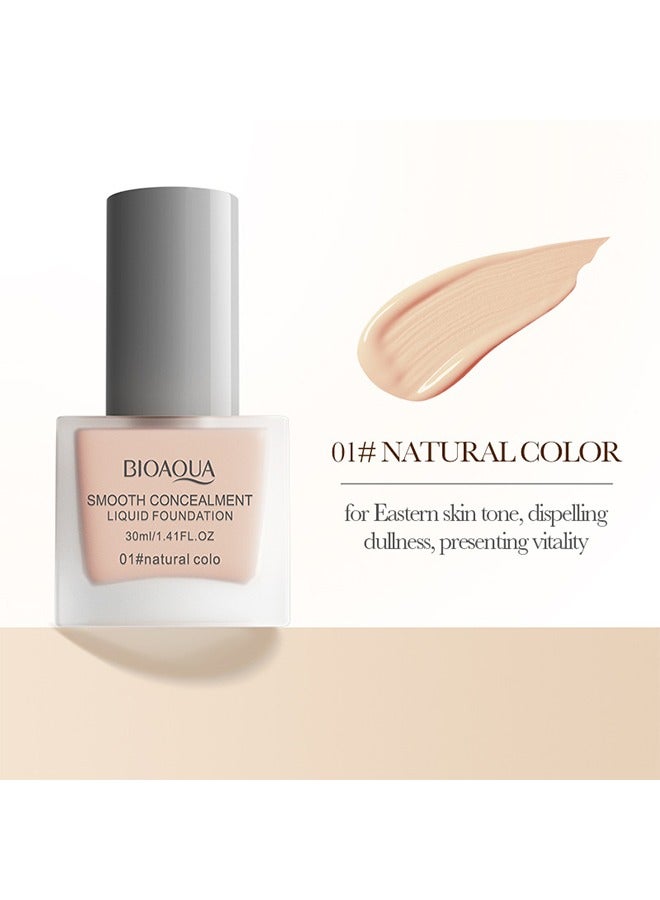 BIOAOUA Smooth Concealment Liquid Foundation-Matte Non-Porous Foundation, Oil Control Foundation, Coverage Foundation 30ml (#01 Natural colo) - Image 2