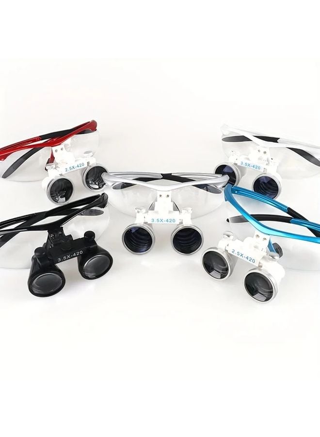 2 5X Silvery Head Mounted Eyeglass Style Binocular Magnifier Ultra Light Dental Examination - Image 2