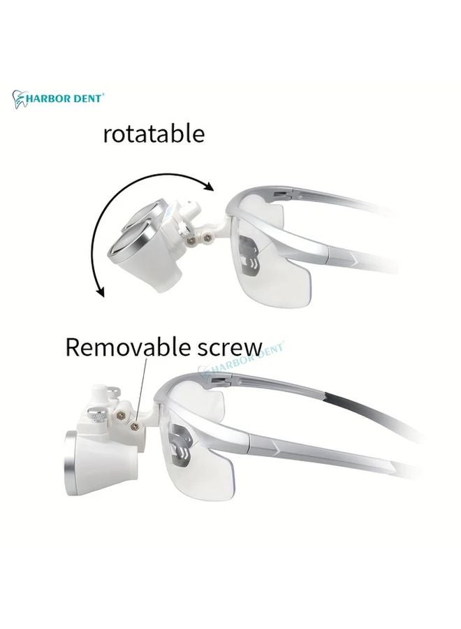 2 5X Silvery Head Mounted Eyeglass Style Binocular Magnifier Ultra Light Dental Examination - Image 5