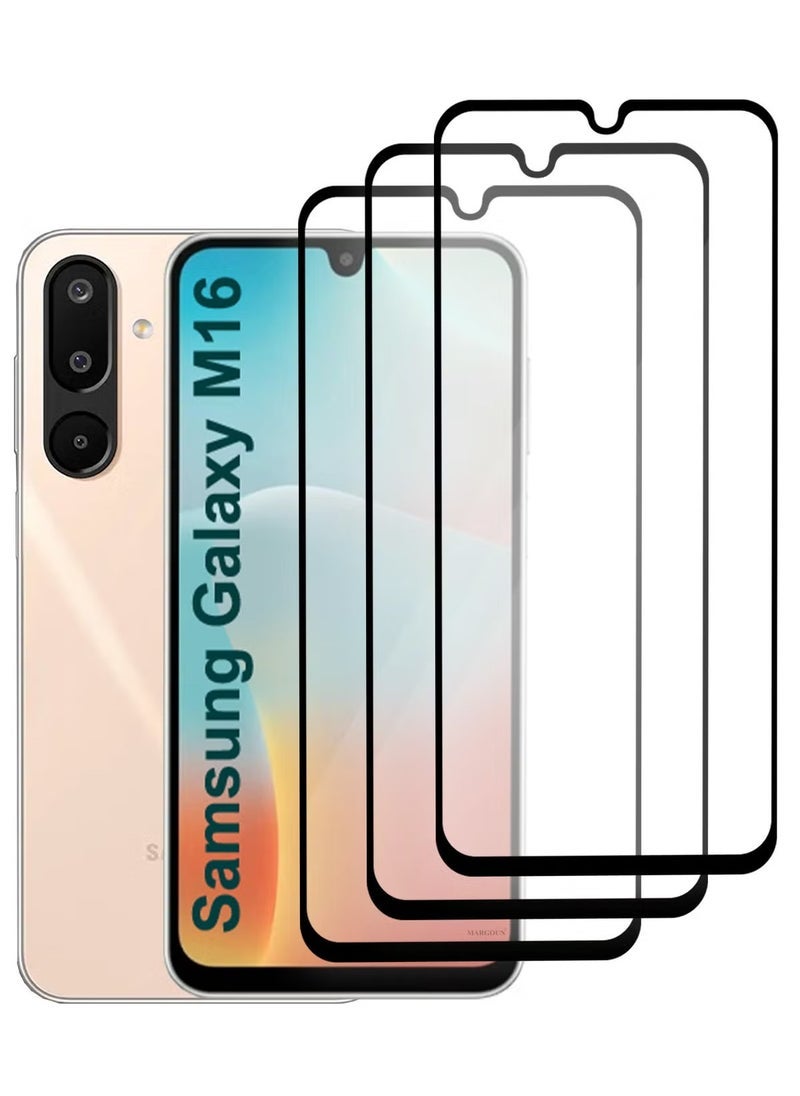 ELTRAZONE Samsung Galaxy M16 Screen Protector Full Coverage 9H Tempered Glass 3-Pack HD Clarity Anti-Fingerprint Edge-to-Edge Fit For Samsung Galaxy M16 6.7-inch - Image 1