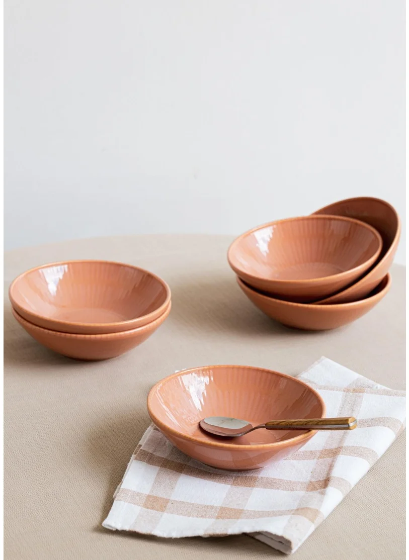 The Mia Noon Bowl Set of 6 Salmon 15 cm