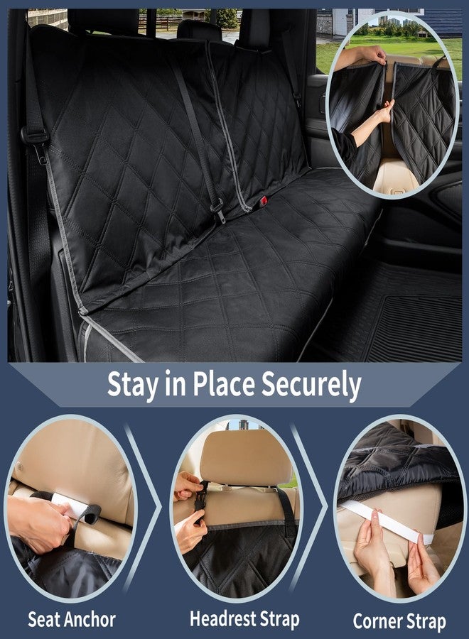 زي كيو غطاء مقعد خلفي للسيارة للكلاب من ZQ Trucks، مناسب لسيارات رام 1500/إف 150/جي إم سي سييرا/تاكوما/شيفروليه سيلفرادو، مع فتحة لحزام الأمان الأوسط، وواقي مقعد خلفي مقاوم للماء للكلاب، وغطاء خلفي مانع للانزلاق للكلاب. - Image 5