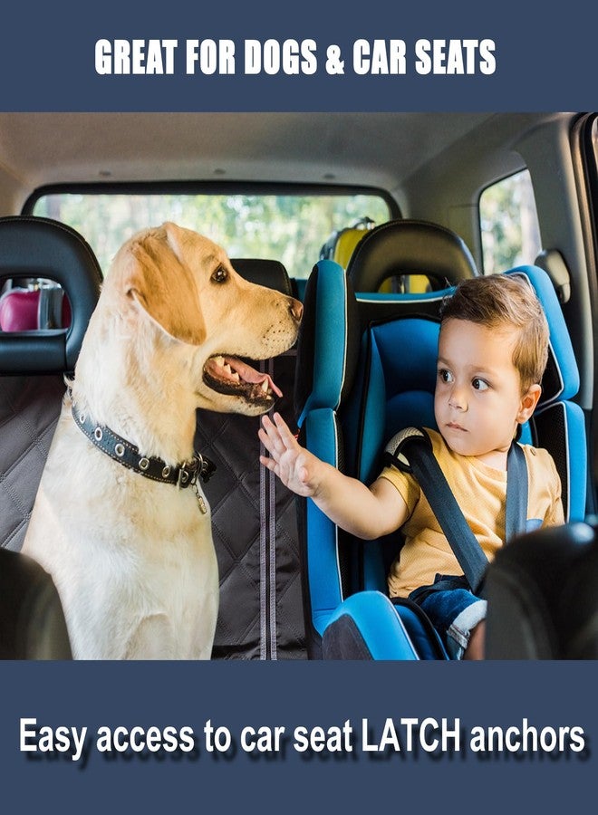 زي كيو غطاء مقعد خلفي للسيارة للكلاب من ZQ Trucks، مناسب لسيارات رام 1500/إف 150/جي إم سي سييرا/تاكوما/شيفروليه سيلفرادو، مع فتحة لحزام الأمان الأوسط، وواقي مقعد خلفي مقاوم للماء للكلاب، وغطاء خلفي مانع للانزلاق للكلاب. - Image 4