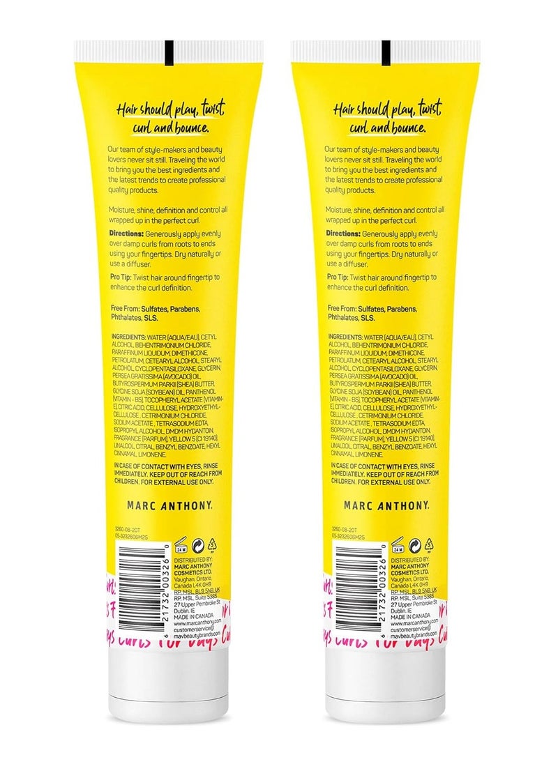 Marc Anthony curl cream with shea butter & oils defines & softens curly & wavy hair 6 fl oz pack of 2