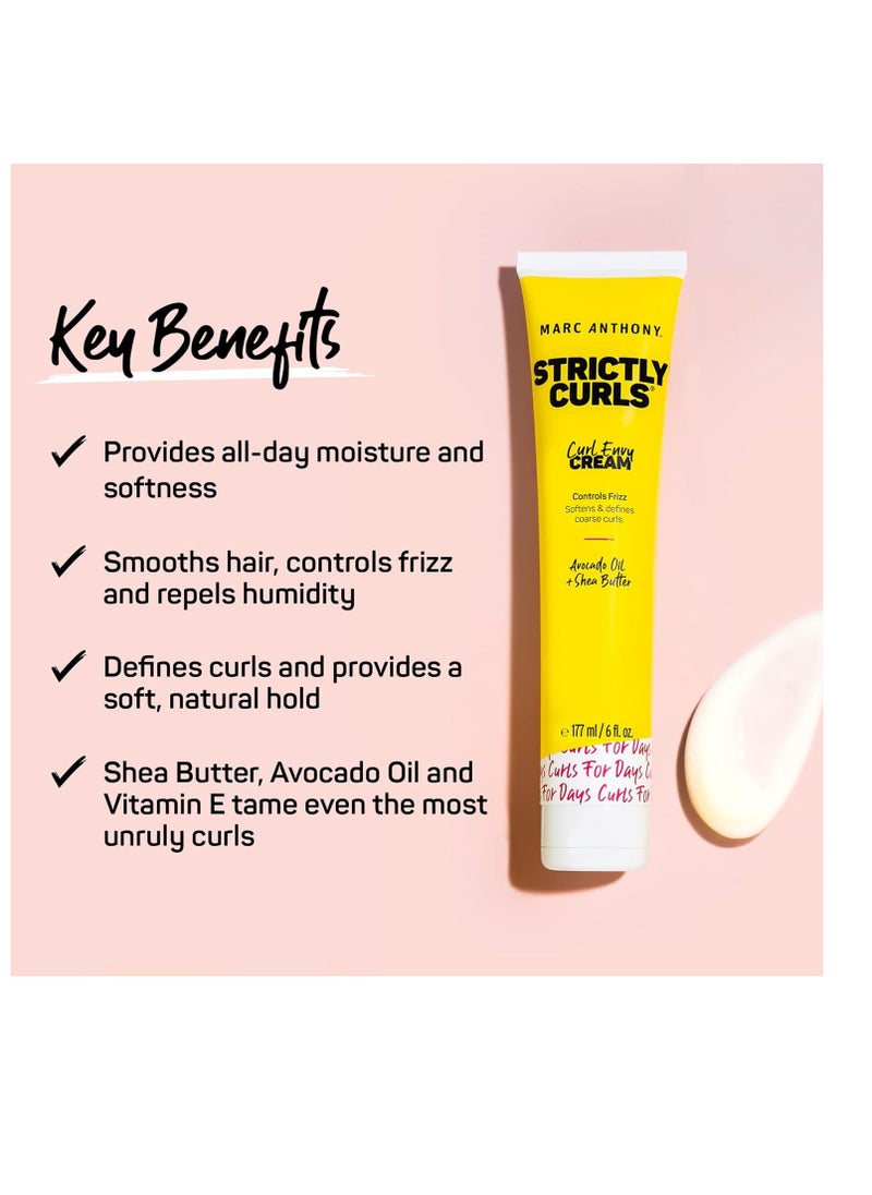 Marc Anthony curl cream with shea butter & oils defines & softens curly & wavy hair 6 fl oz pack of 2