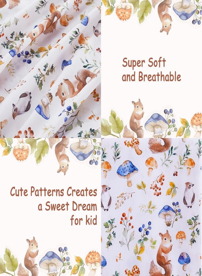 lasoftan Kids Sheet Set Twin Size, Twin Sheet Set with Oil Squirrel Pattern，Breathable Silky Soft Microfiber Kids Fitted Sheet - Image 3