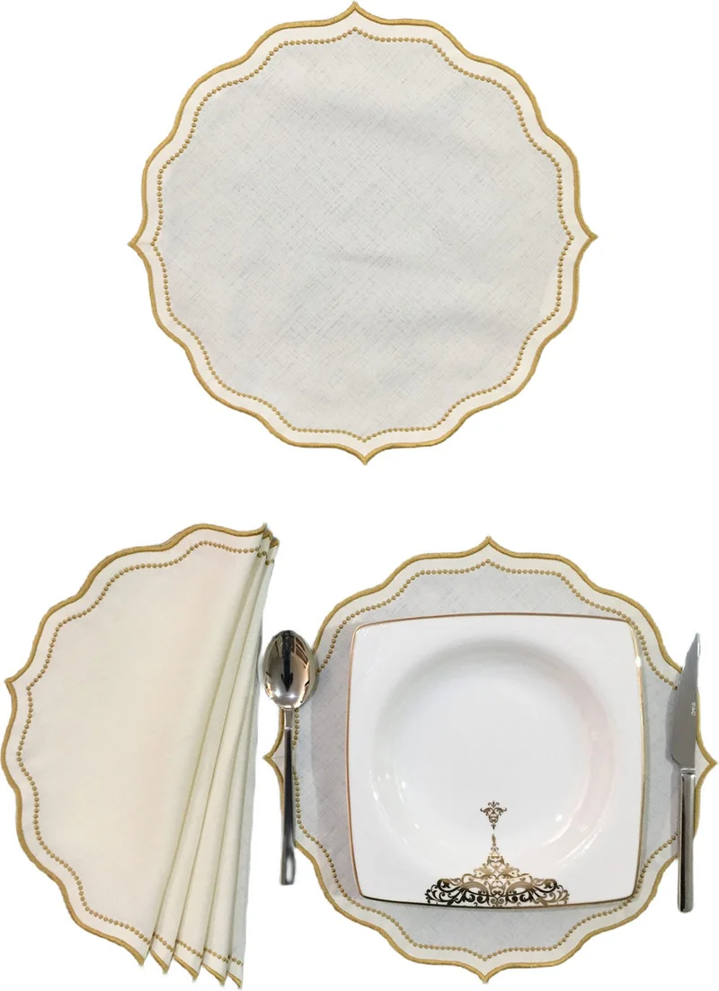 Nisahometeks 6 Pieces Linen Placemat - Linen Plate
