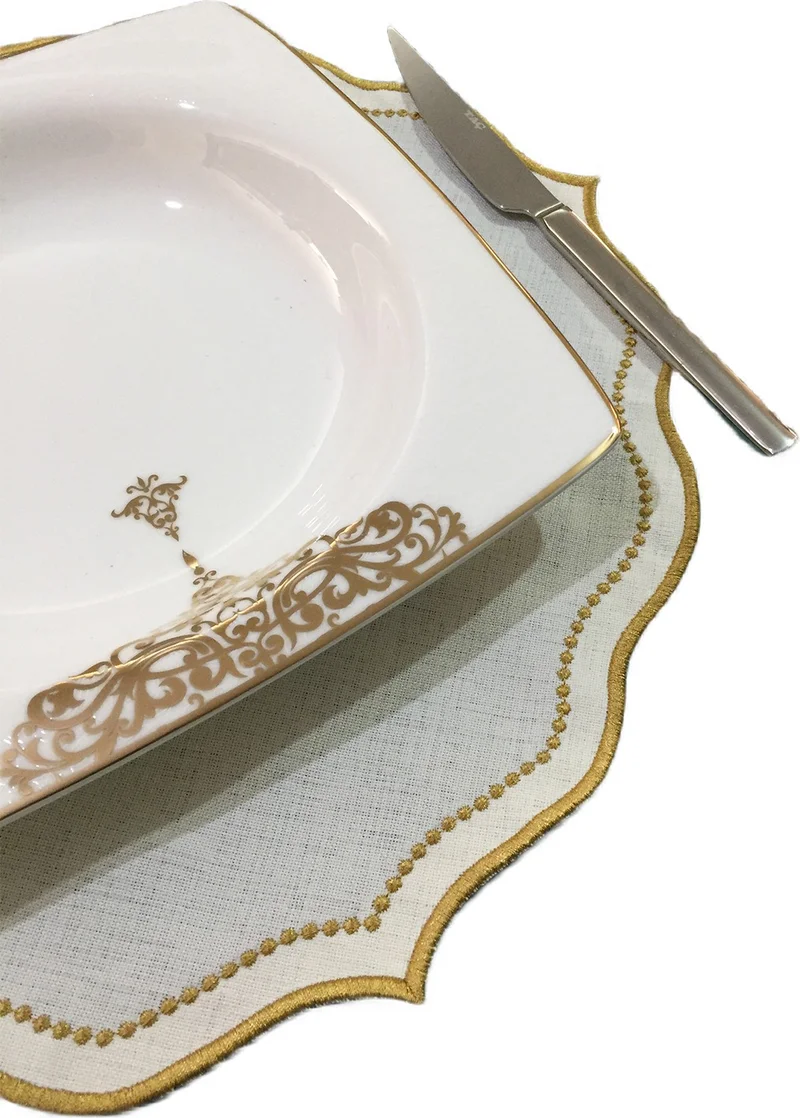 Nisahometeks 6 Pieces Linen Placemat - Linen Plate