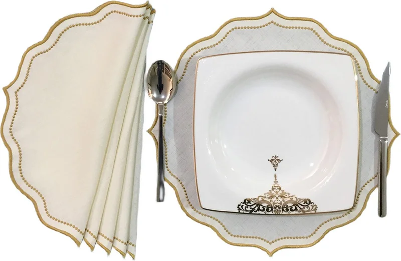 Nisahometeks 6 Pieces Linen Placemat - Linen Plate