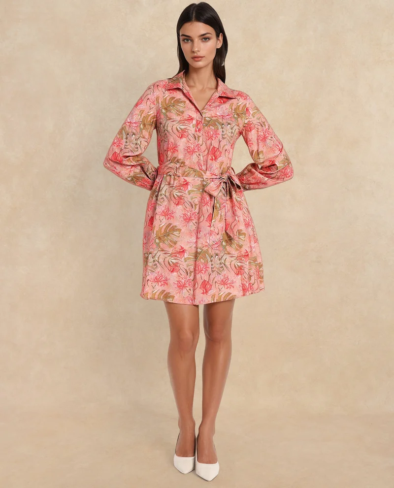 Rareism Women's Floral Printed Mini Dress