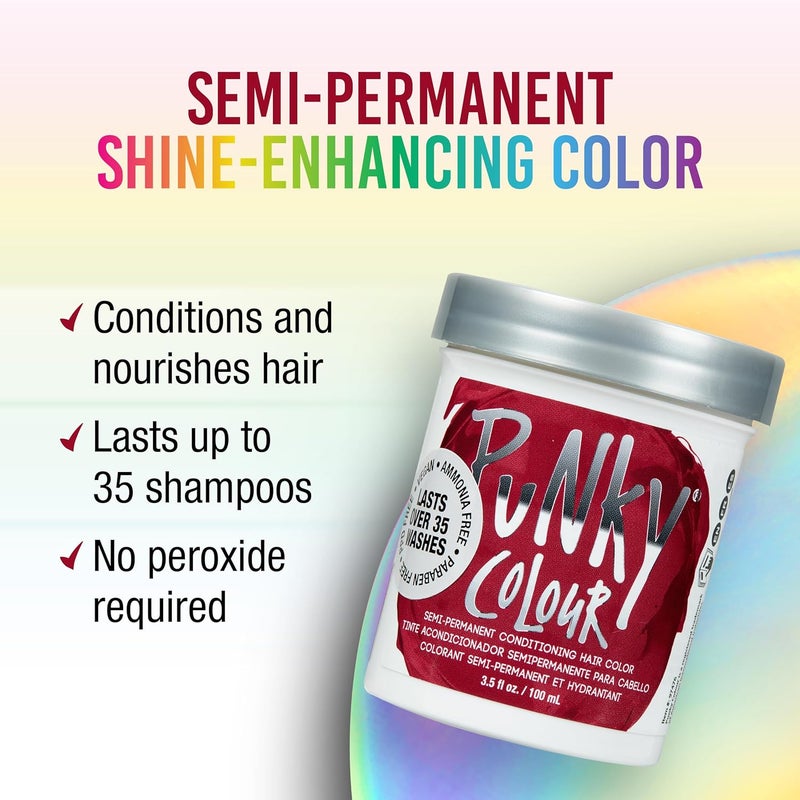 Punky Colour Semi-Permanent Conditioning Hair Cream - Red Wine, 3.5oz - Image 2