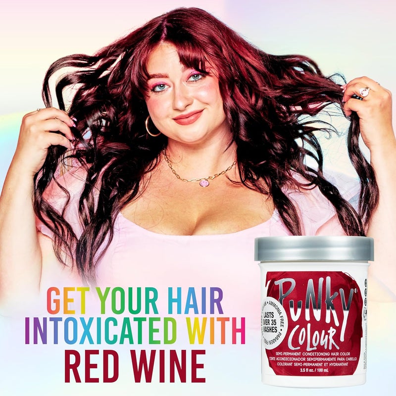 Punky Colour Semi-Permanent Conditioning Hair Cream - Red Wine, 3.5oz - Image 3
