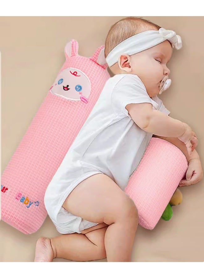 Berma Baby Baby pillow, baby side sleeping pillow, nursing pillow, body fixed baby pillow, comfortable pillow baby shaping pillow, with Velcro, anti-rollover, breathable, detachable, adjustable, easy to wash (pink) - Image 5