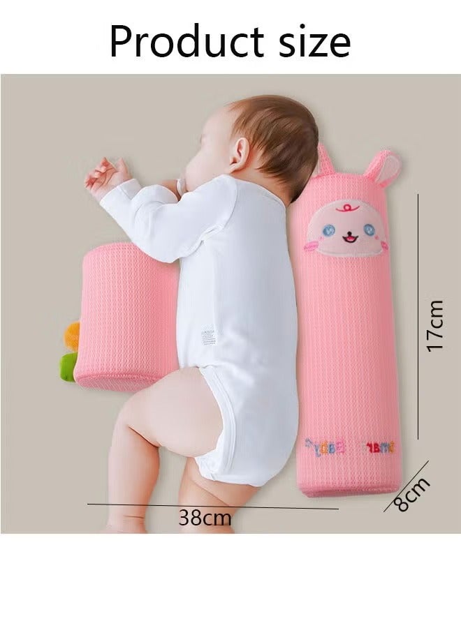 Berma Baby Baby adjustable protection pillow, Toddlers Head Safety Pad Cushion Baby Back Protection, Soft cylindrical crib pillow with washable cover for Reflux Baby Sleep, for Infant Newborn Toddler (pink) - Image 2