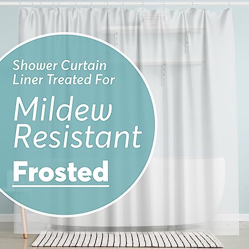 BIG FOOT BigFoot Shower Curtain Liner – 72 x 72 PEVA Premium Shower Curtain with Rustproof Metal Grommet and 3 Magnetic Weights – Odor Free and Compatible with Standard Showers, Frosted - Image 1