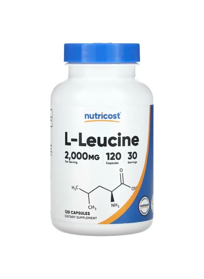 Nutricost, ل-ليوسين، 120 كبسولة (500 مجم لكل كبسولة) - Image 1