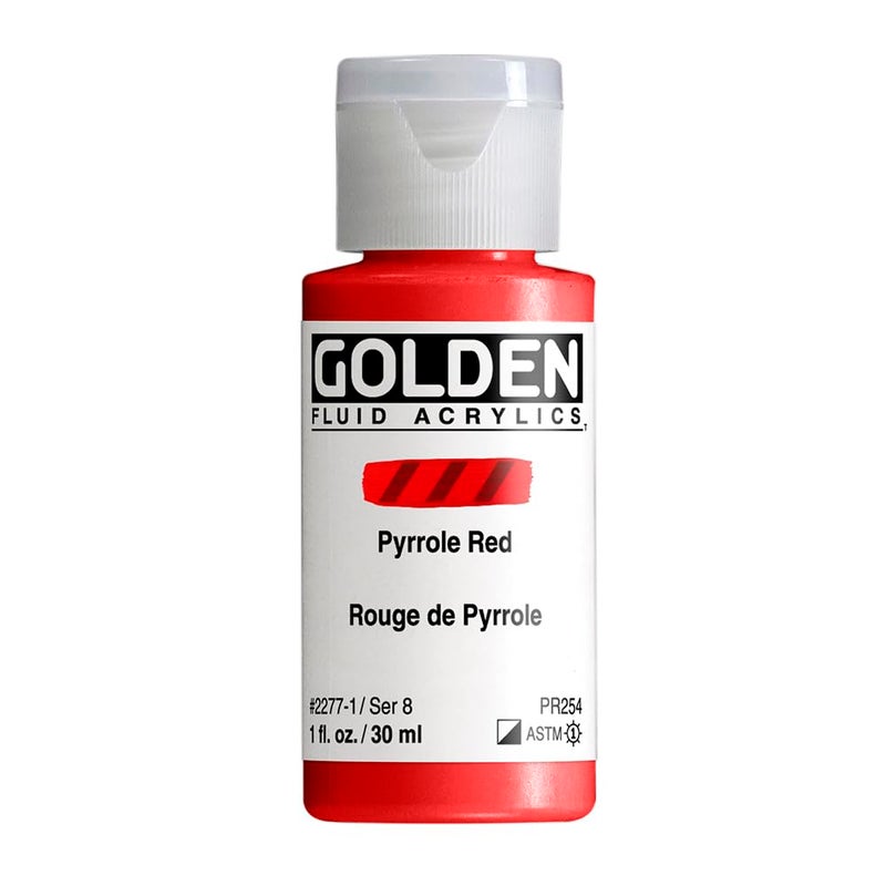 Golden Fluid Acrylics - Pyrrole Red - 1 oz Bottle - Image 1