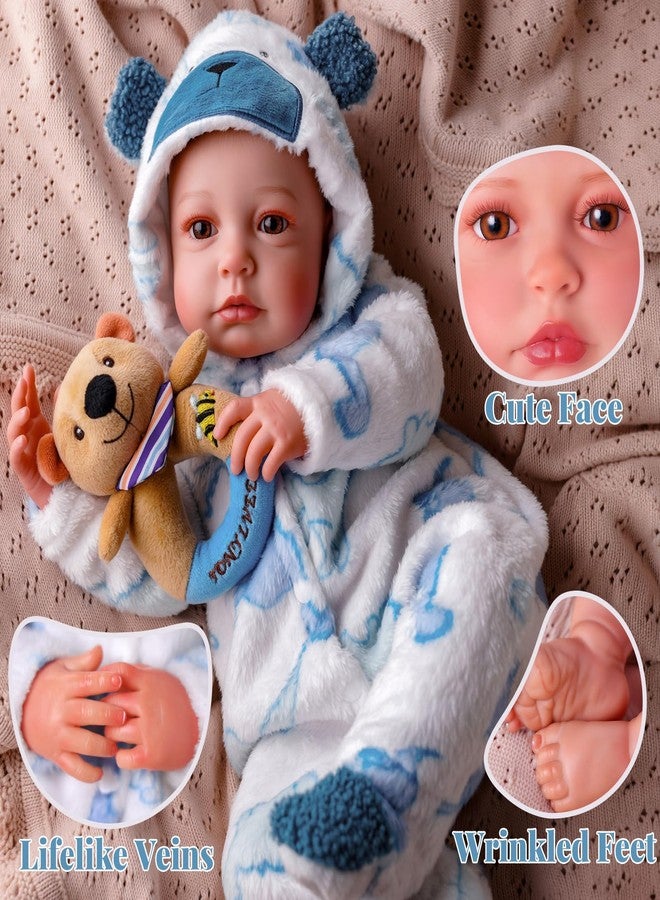 BABESIDE 20 Inch Reborn Baby Dolls with Breathing, Heartbeat, Coos & Conversation, 4-in-1 Interactive Realistic Lifelike Baby Poseable Soft Body with Gift Box Accessories Toy for Kids Age 3+ - Image 2