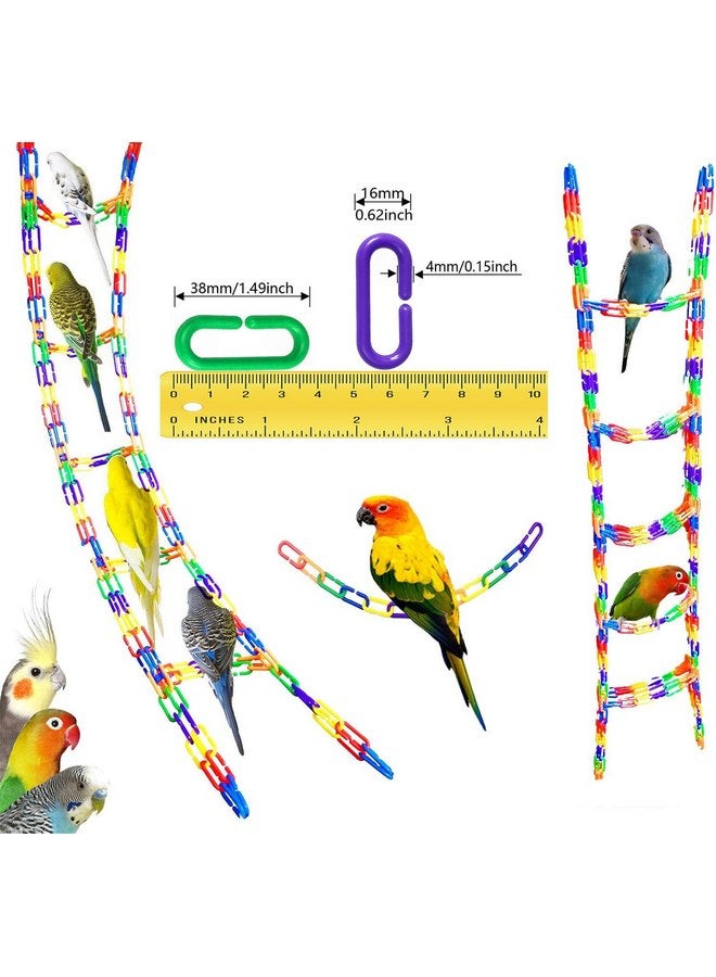 Hyamass 200pcs Rainbow C-Clips Chains Hooks Plastic Chain Links C-Links Children's Learning Toy Sugar Glider for Parakeets,Small Pet Rat Parrot Bird Toy Cage Swing Climbing Cage Toys - Image 2