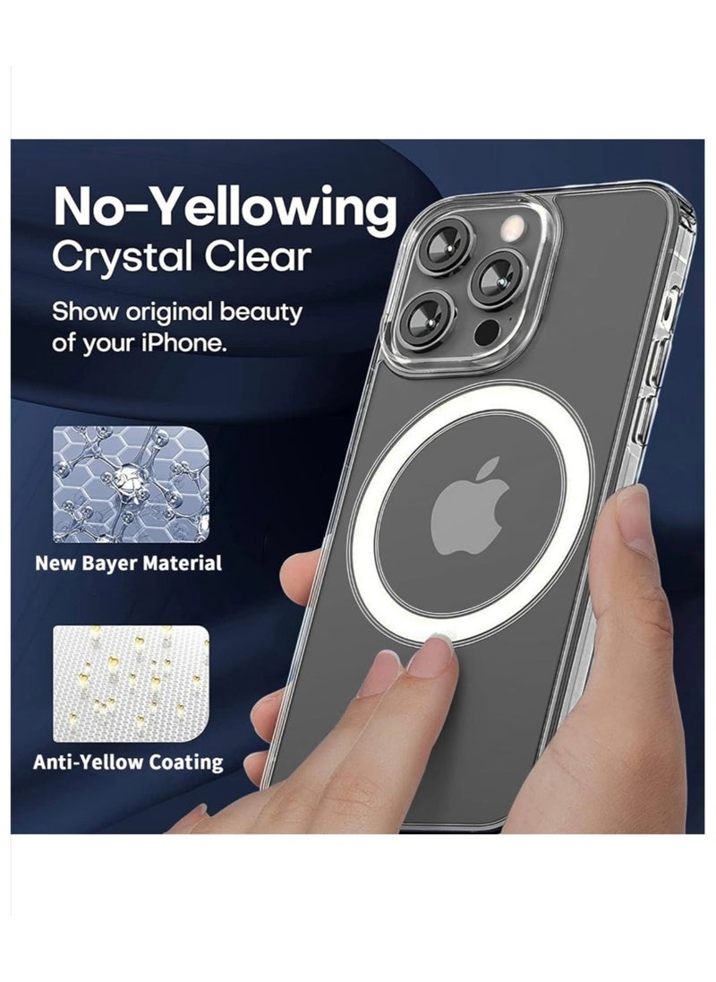 Generic - iPhone 16 Pro Case Clear Magsafe Ultra Thin Cover Anti-Yellowing Magnetic Cases with Screen Protector and Camera Lens Protector, Full Coverage Set for Apple iPhone 16 Pro 6.3 inch - Image 1