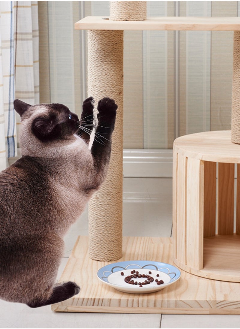 Wooden Pet Cat Climbing Frame Cat Tree Toy With Cat House Cat Jumping Platform Claw Sharpening Cat Scratching Post 38*50*90cm