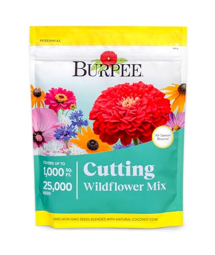 Burpee Wildflower Seeds Cutting Mix | 25,000 Bulk Seeds, Multi, 1 Bag | 15 Varieties of Non-GMO Flower Seeds | Perennial Wildflower Seeds Pollinator Mix | Covers 1,000 Sq. Ft. - Image 1
