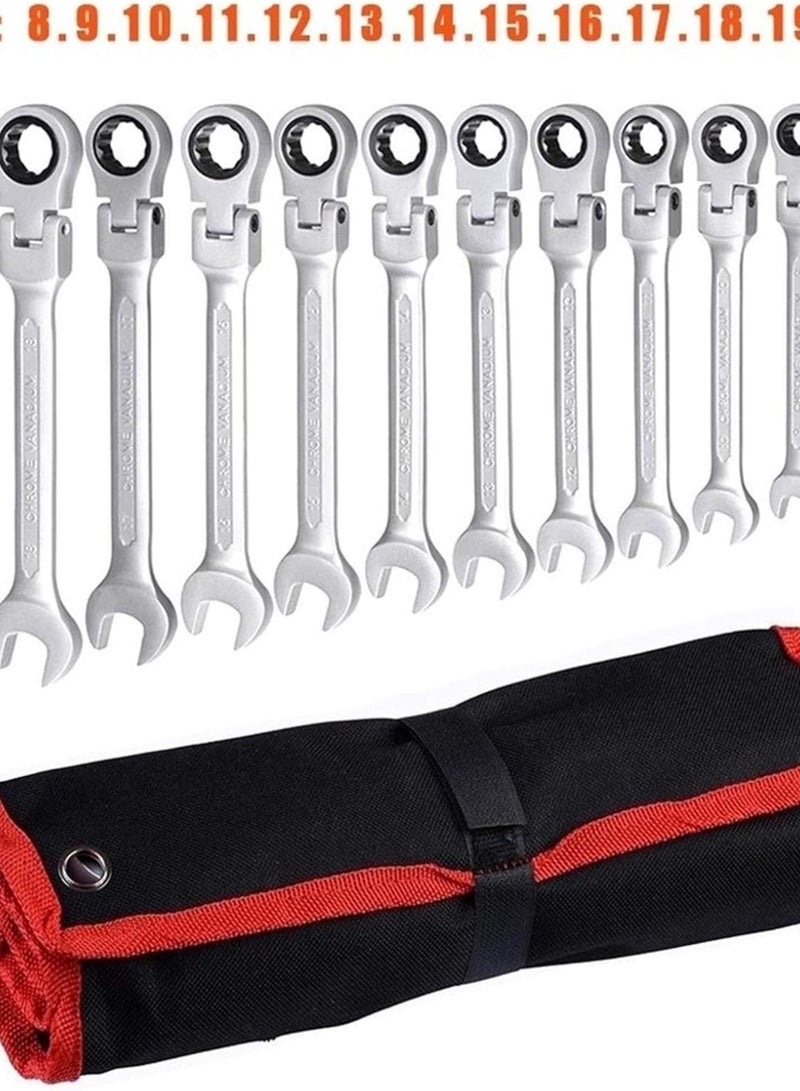 GGOOT Hardware Tool Key Wrench Set Dual-use Movable Head Ratchet Wrench Quick Wrench Set Hardware Ratchet Wrench Set Car Repair Tool (Color : 12pcs)  - Image 2