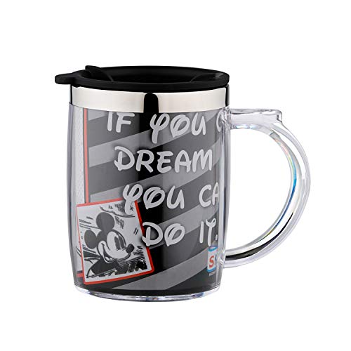 Ski Homeware Double Wall Inner Stainless Steel Tea,Coffee, Milk Mug With Handle And Lid For Kids Cherry Mug (Mickey Mouse-1) - 350 Ml - Image 3