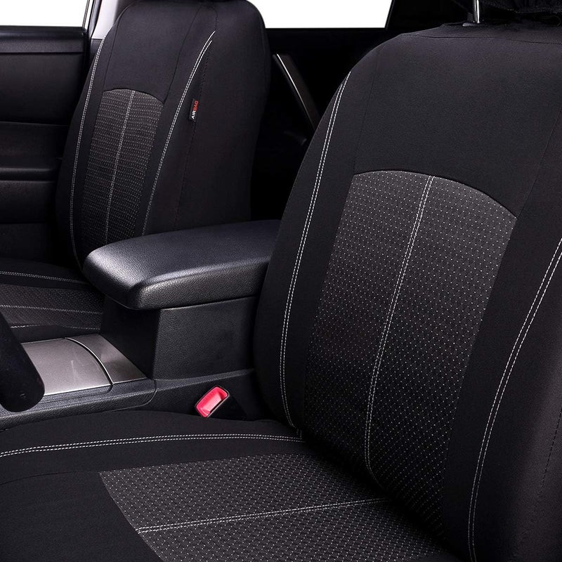 Flying Banner Black Jacquard Car Seat Covers Full Set - Airbag Compatible Auto Protector - Image 5