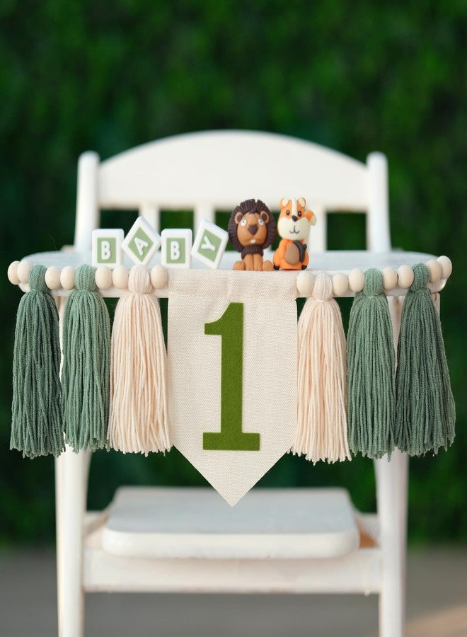 Ereniko Handmade Boho 1st Birthday High Chair Banner Party Decoration for Girl Baby Shower Wall Hangings Decorative for Kids Bedroom - Image 1