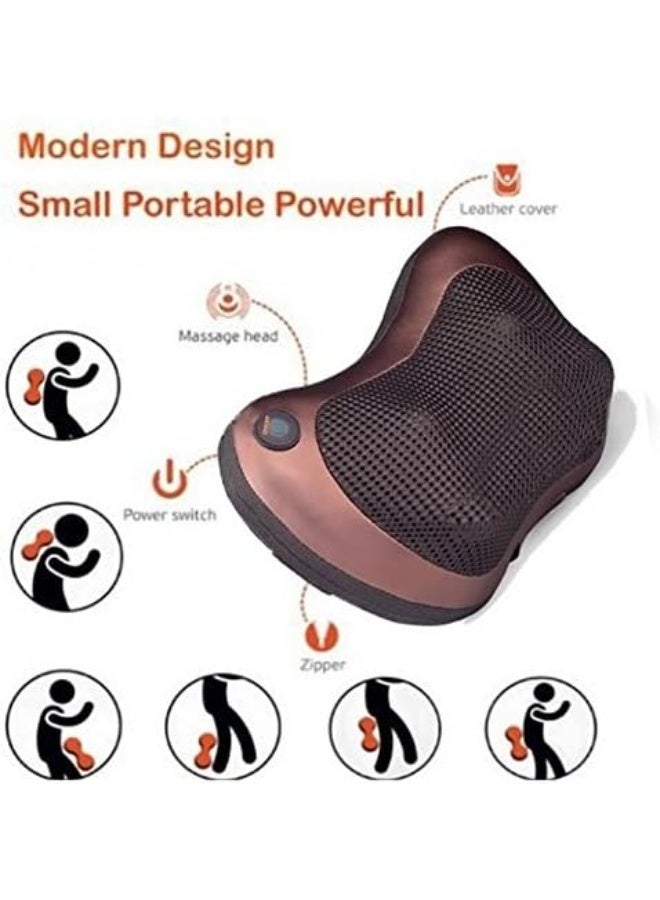 كيمايا جهاز تدليك شياتسو للرقبة والظهر مزود بثماني أسطوانات مع حرارة - وسادة تدليك عميقة للسيارة والمنزل، مع استرخاء العضلات ومحول تيار متردد وشاحن سيارة - Image 5