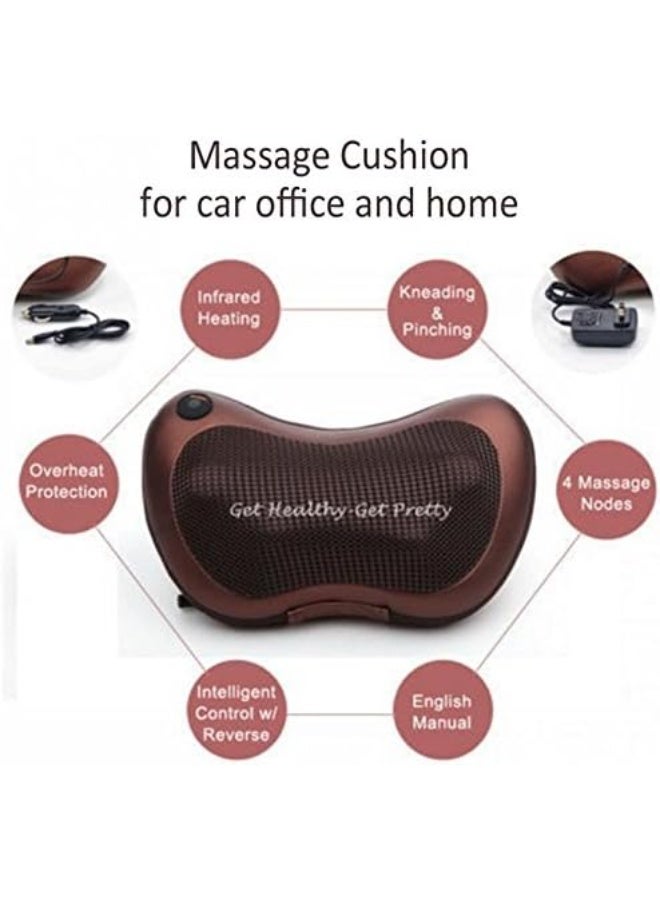 كيمايا جهاز تدليك شياتسو للرقبة والظهر مزود بثماني أسطوانات مع حرارة - وسادة تدليك عميقة للسيارة والمنزل، مع استرخاء العضلات ومحول تيار متردد وشاحن سيارة - Image 4
