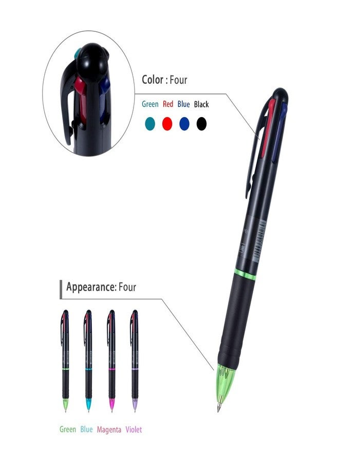 KRYTONE�.Fx 3 Pack 0.7mm 4-in-1 Multicolor Ballpoint Pen?4-Color Retractable Ballpoint Pens for Office School Supplies Students Children Gift - Image 3