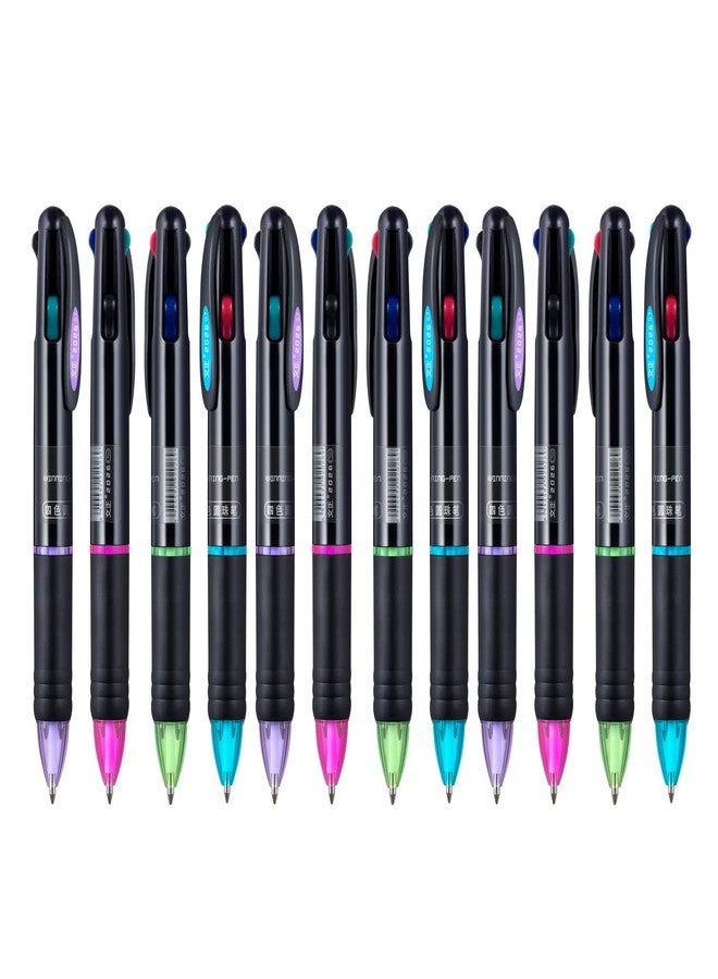 KRYTONE�.Fx 3 Pack 0.7mm 4-in-1 Multicolor Ballpoint Pen?4-Color Retractable Ballpoint Pens for Office School Supplies Students Children Gift - Image 1