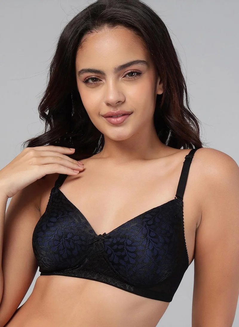 كلوفيا Clovia Padded Non-Wired Full Coverage Multiway Bra in Black - Lace