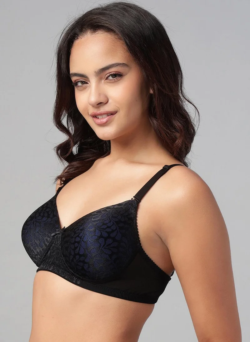 Clovia Black Clovia Padded Non-Wired Full Coverage Multiway Bra in Black - Lace for Women | Best Price UAE