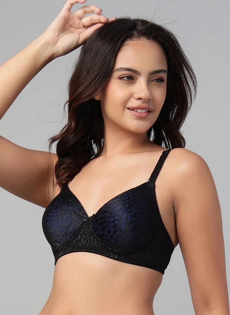 كلوفيا Clovia Padded Non-Wired Full Coverage Multiway Bra in Black - Lace