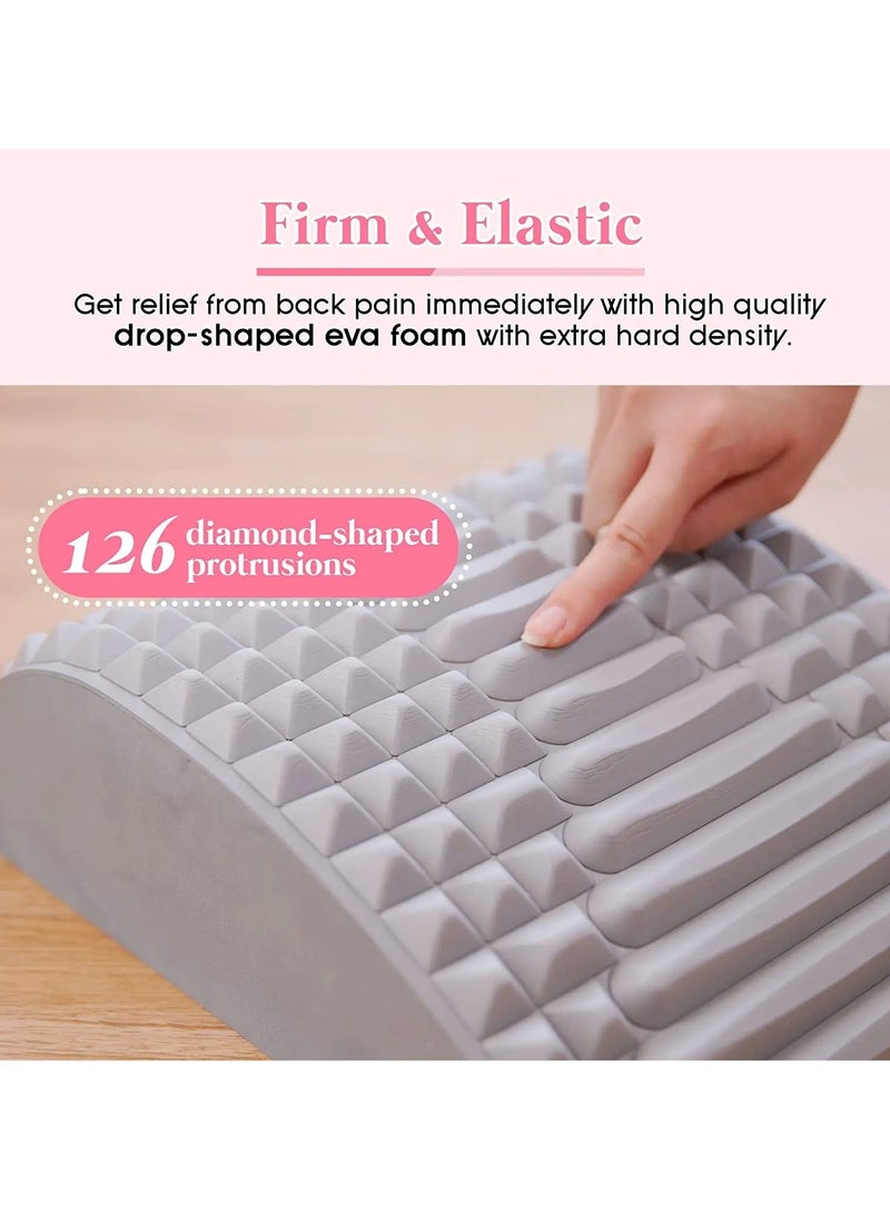 Back Stretcher, Lower Back Pain Relief Treatment Stretcher, Multi-level Adjustable Back Cracker Lumbar Spine Deck Board, Portable And Compact Spine Board For Lower Back Pain Relief, (Pink)